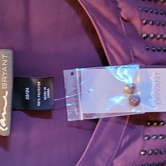 Plum color, long sleeve blouse - Picture 2 of 6